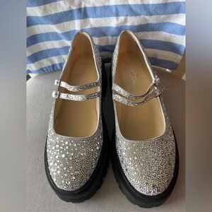 Betsey Johnson Silver “Rico” Mary Jane Shoes
